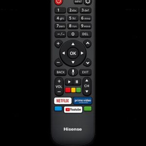 Mando a distancia original Hisense EN2AI30H para Smart TV con Netflix, Prime Video y YouTube