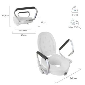 Mobiclinic, Elevador WC para adultos con reposabrazos, Guadiana