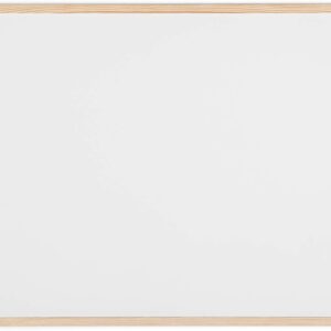 Pizarra blanca magnética con marco de madera de pino, 80 x 60 cm