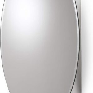 Armario de aluminio ovalado de 1 puerta, 53,5 x 78,5 cm