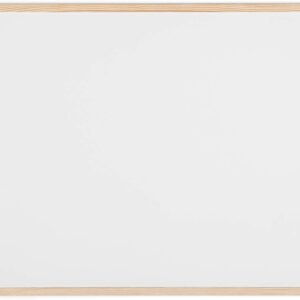 Pizarra blanca magnética con marco de madera de pino, 80 x 60 cm