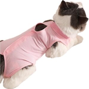 Traje de recuperación Profesional para heridas Abdominales o Enfermedades de la Piel, Alternativo para Gatos y Perros, después de la cirugía, Ropa para el hogar（Rosa，L